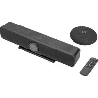 Abbildung von DIGITUS 4K All In One Video Bar Pro Videokonferenz System 4 Mikrofone &amp; 1 Tischmikrofon, Lautsprecher Schwarz