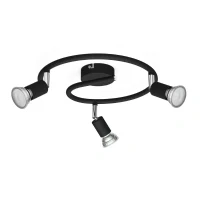Abbildung von Philips Limbali 3 er Deckenspots (50 W), kreisförmige Deckenleuchte mit drei flexiblen Spots, GU10 Leuchte ohne Leuchtmittel, schwarz