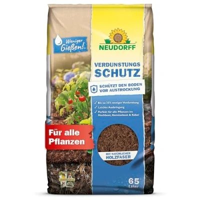 Abbildung von Neudorff Verdunstungsschutz Schützt den Boden vor Austrocknung und Verdunstung von Wasser. Weniger gießen, auch in Trockenperioden, 65 Liter