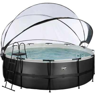 Abbildung von EXIT Pool mit Abdeckung, Wärmepumpe ø427cm Black Leather