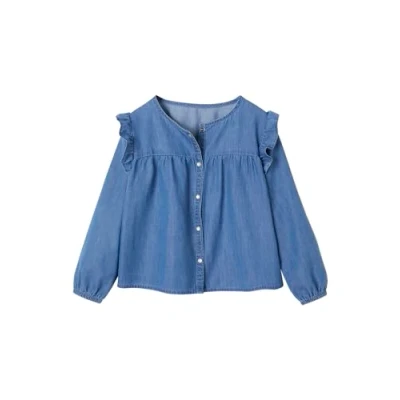 Abbildung von Vertbaudet MIT Volants Bluse für Kinder, Größe: 158, Blue stone