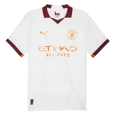 Abbildung von PUMA MCFC 770448 02 Away Authentic Jersey T Shirt Unisex White AUBERGINE Größe L