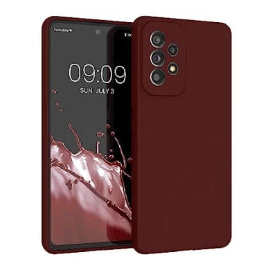 Abbildung von kwmobile Hülle kompatibel mit Samsung Galaxy A53 5G Silikon Handy Case Handyhülle weiche Oberfläche kabelloses Laden Tawny Red