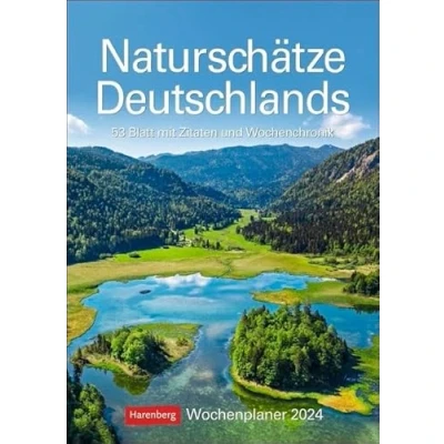 Abbildung von Naturschätze Deutschlands Wochenplaner 2024. Foto Wandkalender zum Eintragen. Landschaften Kalender 2024 mit Fotos für Naturfreunde. 25 x 35,5 cm. Hochformat: 53 Blatt Zitaten und Wochenchronik