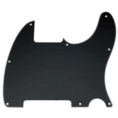 Abbildung von Musiclily 8 Löcher Schlagbrett Pickguard für Fender USA/Mexican Telecaster Esquire E Gitarre,3 lagig Schwarz