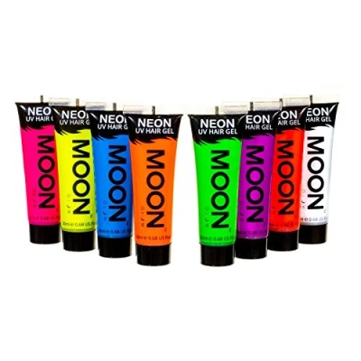Abbildung von Moon Glow Neon Haargel, UV Haarfärbemittel, temporäre auswaschbare Haarfarbe (8er Set, 20 ml Pack))
