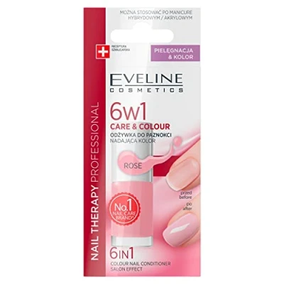 Abbildung von Eveline Cosmetics Nail Therapy Professional Konzentrierter Nagelconditioner mit Farbe 6in1, 5 ml, Rose
