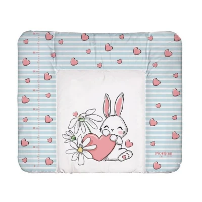 Abbildung von pic Bear Wickelauflage hochwertige OEKO TEX Wickeltischauflage pflegeleichte Wickelunterlage Auflage Wickelkommode 85 x 72 cm Hase