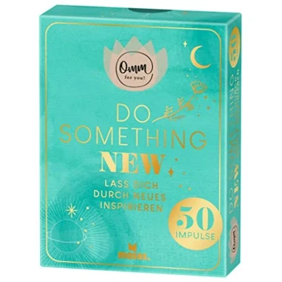 Abbildung von moses. Omm for you Do something new 50 Karten mit Impulsen Lass dich durch Neues inspirieren, Zum Nachdenken &amp; Ausprobieren, Impulse und Gedanken ... Kartenbox Goldfolienveredelung