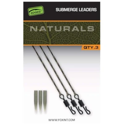 Abbildung von Fox Naturals Submerged Leaders 30lb (3 stuks) Karpfen Vorfächer