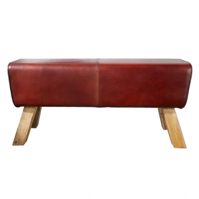 Abbildung von riess ambiente Sitzbank TURNBOCK 100cm braun / natur, mit Echtleder Bezug