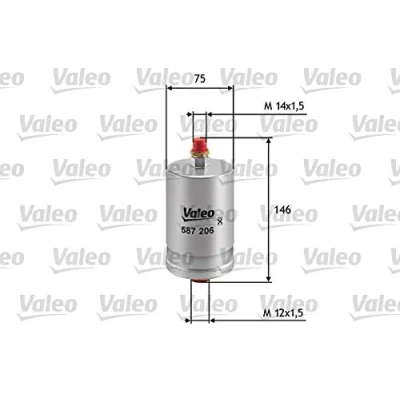 Abbildung von VALEO 587206 Kraftstofffilter Anschraubfilter MERCEDES BENZ: W124 Limousine, 190, G Klasse SUV, PORSCHE: 911 Coupe, Targa, PUCH: modell