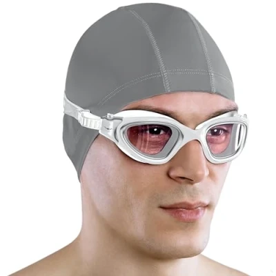 Abbildung von AqtivAqua Schwimmbrille DX — Weites Sichtfeld, UV Schutz, Anti Beschlag, Auslaufsicher, Geeignet für Innen und Außenbeleuchtung mit Anpassbarem Silikonband Erwachsene Jugendliche
