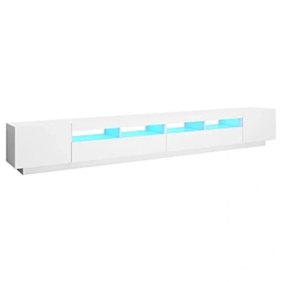 Abbildung von vidaXL TV Schrank mit LED Leuchten Lowboard Sideboard Fernsehschrank Fernsehtisch Möbel Tisch Board HiFi Weiß 300x35x40cm