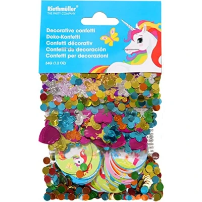Abbildung von Konfetti Einhorn Regenbogen