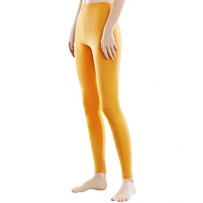 Abbildung von Libella Damen Lange Leggings bunt mit Hohe Taille Slim Fit Fitnesshose Sport aus Baumwolle 4108 Gelb 2XL