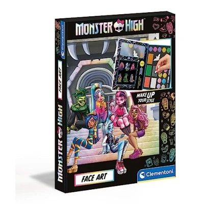 Abbildung von Clementoni Monster High Make up Set für Kinder Schminkset mit Gesichtsfarben, Lidschatten zum Schattieren, Körperstifte, einen Applikator &amp; Schwämme18788