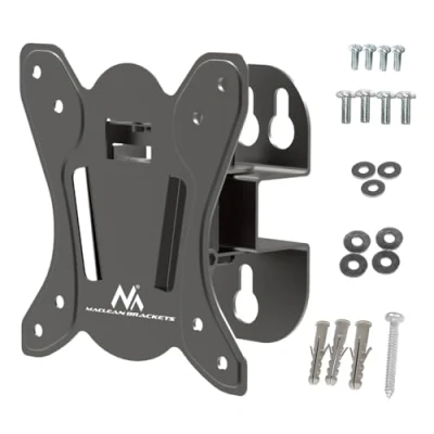 Abbildung von Maclean MC 415 TV Wandhalterung, Neigbare/Schwenkbare Halterung für 13 32 Zoll LED/LCD/OLED/QLED/Plasma Fernseher oder Monitor, Max VESA 100 x mm, bis 30kg