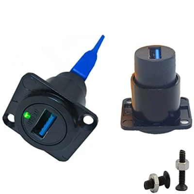 Abbildung von SHANFEILU USB 3.0 D Panel Mount Solderless Connector Female to Coupler Socket Pass Through Adapter Speed 5Gbps for Audio Video Optoelectronic Network Equipment