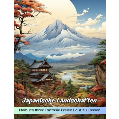 Abbildung von Japanische Landschaften Malbuch: Malvorlage „Japanische Landschaften“, Ruhige Szenen Für Entspannung Und Kreativität