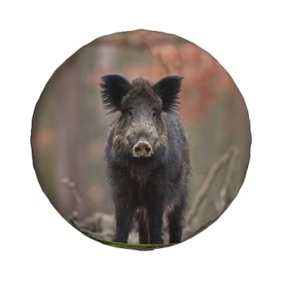 Abbildung von Ersatzreifenabdeckung, niedlicher Wildschwein Druck, wasserdicht, staubdicht, Reifentasche, 35,6 cm (14 Zoll)