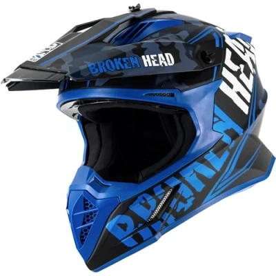 Abbildung von Broken Head Squadron Rebelution Camouflage Blau MX Motocross Helm Quad Sumo L (58 cm)