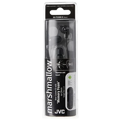Abbildung von JVC HA FX38M B E In Ear Kopfhörer mit 1 Tasten Fernbedienung und Mikrofon schwarz