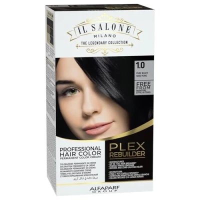 Abbildung von Dauerhafte Haarfarbe Plex Rebuilder Il Salone, 1.0, Reines Schwarz, Alfaparf