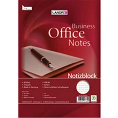 Abbildung von 10 x Landre Spiralnotizblock Office A4 40 Blatt 70 g/qm kariert