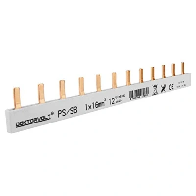 Abbildung von 1P Phasenschiene Stift 12 polig 16mm² PS/S doppelseitig isoliert Schiene Sammelschiene 100A DV 9450