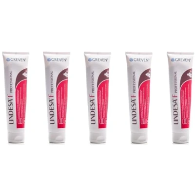 Abbildung von LINDESA® F PROFESSIONAL Hautschutzcreme mit Bienenwachs (5 x 100 ml Tube)