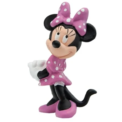 Abbildung von Bullyland 15349 Spielfigur Walt Disney Minnie Mouse, ca. 6,9 cm, detailgetreu, ideal als kleines Geschenk für Kinder ab 3 Jahren, Schwarz/Weiß