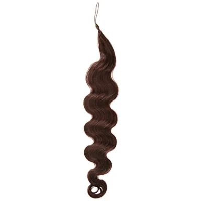 Abbildung von American Dream Hair Addition 100 Prozent Echthaar leicht gewelltes Haarteil Farbe 080 dunkles mokkabraun 24 inch / 61 cm Länge, 1er Pack (1 x 238 g)