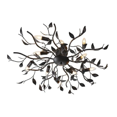 Abbildung von Lindby Deckenlampe Yos, 10 flg., 95cm, schwarz kupfer Metall