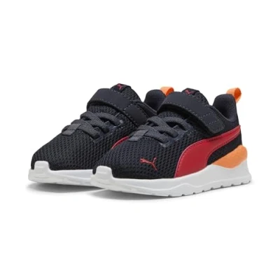 Abbildung von Puma Anzarun Lite Sneakers Baby Schuhe Mit Plain Navy/Red/Orange Glo Größe: 23
