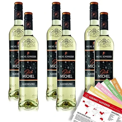 Abbildung von Michel Schneider GlühMichel Weiß, alkoholfrei, sortenreines Weinpaket + VINOX Winecards (6x0,75l)