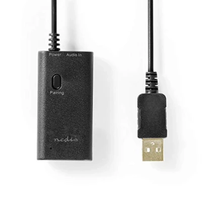 Abbildung von NEDIS Drahtloser Audiosender Bluetooth® AptX Chipsatz Bis zu 2 Kopfhörer Überlegene Klangqualität 1x 3.5 mm Schwarz