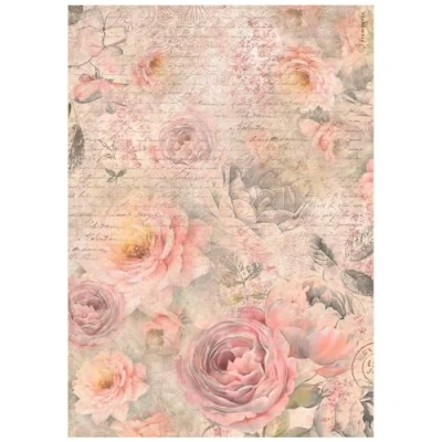 Abbildung von Stamperia Shabby Rose A4 Rice Paper Roses Pattern (6pcs) (DFSA4877)