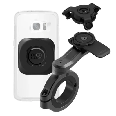 Abbildung von Quad Lock Motorrad Telefonhalterungsset PRO Groß für Lenker mit Vibrationsdämpfer und MAG Universaladapter