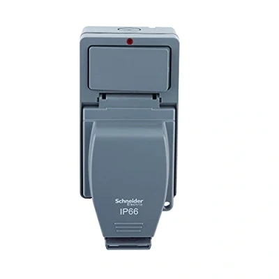 Abbildung von Schneider Electric Lisse Wetterfeste LWP3010E Einzelsteckdose IP66 (externer Schalter)