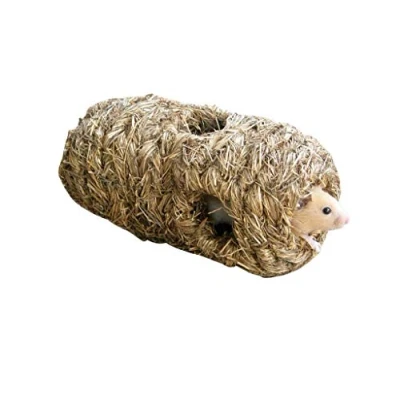Abbildung von Kerbl Grasrähre mit 6 Lächer Zubehör für Käfig Hamster Unterschlupf Nest aus Heu
