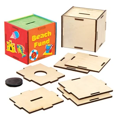 Abbildung von Baker Ross Holz Spardose , für Kunsthandwerksprojekte Kinder (30 Stück)