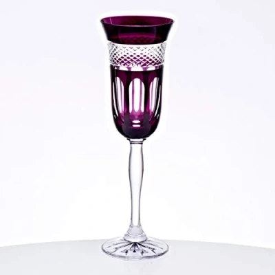Abbildung von CRISTALICA Champagnerkelch Sektkelch 150ml amethyste Retro Kelch Kristallglas geschliffen