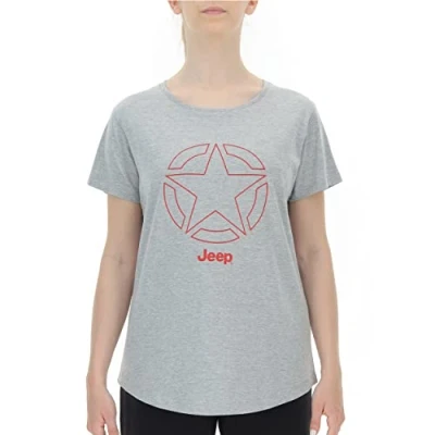 Abbildung von JEEP O102258 J714 J Damen T Shirt Star Outline Druck J21W Light G.M./Flame Re L