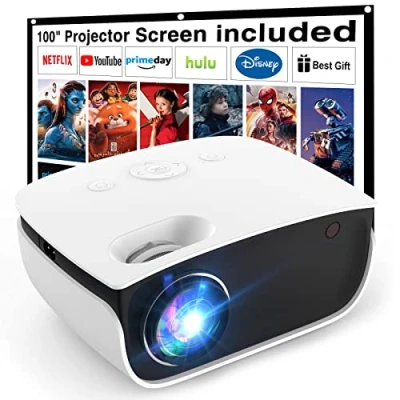 Abbildung von T TOPVISION Mini Beamer, 7500L Tragbarer Heimkino Beamer Unterstützung 1080P Full HD LCD [Bildschirm Inklusive] Video kompatibel mit Smartphone/TV Stick/PS5/PC/Laptop, usb