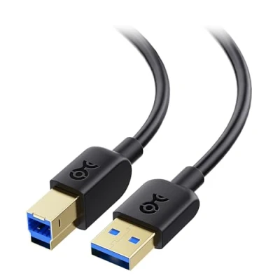 Abbildung von Cable Matters SuperSpeed USB 3.0 Kabel auf Typ B 1,8 m (USB A Kabel, 3 B, Kabel) in Schwarz Meter