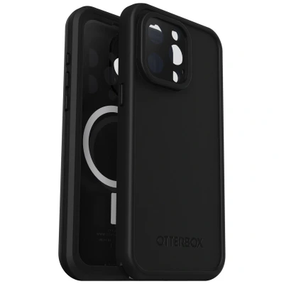 Abbildung von OtterBox Fre Hülle für iPhone 15 Pro Max MagSafe, Wasserdicht (IP68), stoßfest, schmutzabweisend, schlanke mit integriertem Displayschutz, 5X getestet nach Militärstandard, Schwarz