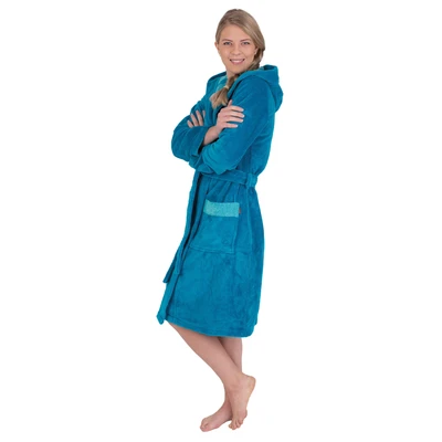 Abbildung von Wewo fashion Damenbademantel &quot;4110&quot;, (1 St.), innen Naturfaser, außen kuschelig