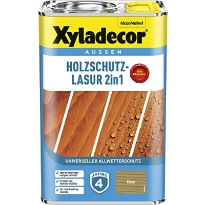 Abbildung von Xyladecor Holzschutz Lasur 2 in 1, ebenholz, 4L