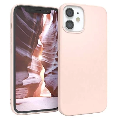Abbildung von EAZY CASE Handyhülle Silikon mit Kameraschutz kompatibel iPhone 12 Mini in Hellrosa, Rosa, Ultra dünn, Slimcover, Silikonhülle, Hülle, Softcase, Backcover